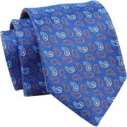 Krawat Niebieski, Paisley, Łezki, 7 cm, Elegancki, Klasyczny, Męski -ALTIES. Niebieskie krawaty i muchy męskie Alties, bez wzorów, z tkaniny, eleganckie. Za 49.00 zł.