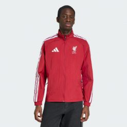 Podstawowa bluza reprezentacyjna Liverpool FC. Czerwone bluzy bez kaptura męskie Adidas, l, z materiału. Za 529.00 zł.