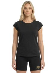 Koszulka damska Active Gold z krótkim rękawem. Białe topy sportowe damskie LEONE 1947 APPAREL, xl, bez wzorów, bez ramiączek. Za 176.82 zł.