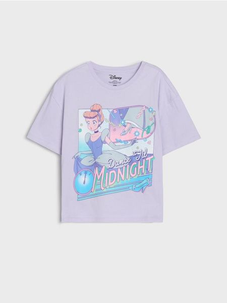 Koszulka Disney Princess - fioletowy. Fioletowe koszulki dziewczęce Sinsay, l, bez wzorów, bez ramiączek. Za 15.99 zł.