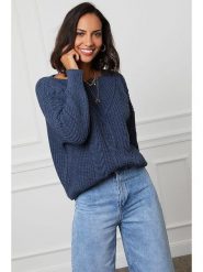 L'armoire de Suzette Sweter w kolorze granatowym rozmiar: 38/40. Niebieskie swetry klasyczne damskie L'armoire de Suzette, l, ze splotem, bez kołnierzyka. Za 78.28 zł.