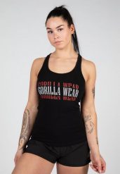 Verona Top bez rękawów - Czarny. Czarne topy sportowe damskie GORILLA WEAR, s, bez wzorów, z bawełny, bez ramiączek. Za 178.00 zł.