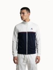 Bluza Le Coq Sportif Tri SP. Białe bluzy bez kaptura męskie Le Coq Sportif, bez wzorów, z materiału, sportowe, bez kołnierzyka, bez ramiączek. Za 435.00 zł.