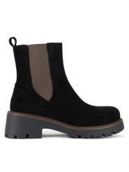 Clara Barson Botki WS6381-01 Czarny. Czarne botki damskie Clara Barson, z materiału, bez obcasa, na płaskiej podeszwie, bez zapięcia. Za 149.99 zł.