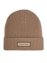 Calvin Klein Czapka LV04D8053G Beżowy. Brązowe czapki zimowe damskie CALVIN KLEIN, z bawełny. Za 169.99 zł.