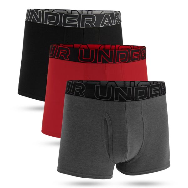 Majtki męskie bokserki sportowe Under Armour Perf Cotton 3-PAK. Szare bokserki męskie Under Armour, bez wzorów, z bawełny. Za 209.99 zł.