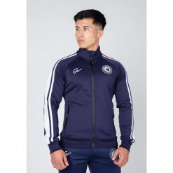 Bluza fitness męska Gorilla Wear Stratford Jacket. Niebieskie bluzy bez kaptura męskie GORILLA WEAR, bez wzorów, sportowe, bez kołnierzyka, bez ramiączek. Za 349.00 zł.