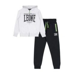 Bluza z bawełna z kaptur na czas wolny na co dzień. Białe spodnie dresowe damskie LEONE 1947 APPAREL, bez wzorów, z bawełny. W wyprzedaży za 112.15 zł.