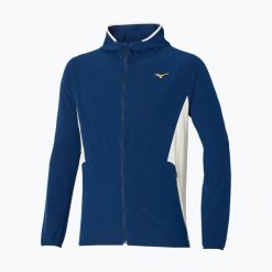 Kurtka do biegania męska Mizuno Alpha Jacket. Niebieskie kurtki treningowe męskie Mizuno, m, bez wzorów, do biegania. Za 249.99 zł.