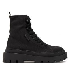 Trapery Superga. Czarne trapery damskie Superga, bez obcasa. Za 449.99 zł.