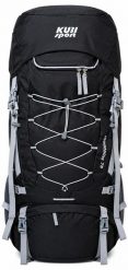 Plecak Mountains 75 L na wymagające górskie wędrówki. Czarne plecaki damskie KUBISPORT, bez wzorów, z materiału. Za 279.00 zł.