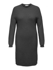 ONLY Carmakoma Sukienka dzianinowa 15296352 Szary Loose Fit. Szare sukienki damskie Only Carmakoma, bez wzorów, z dzianiny, bez kołnierzyka, bez ramiączek. Za 139.99 zł.