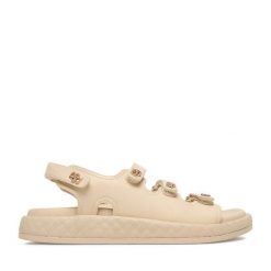 Sandały Badura. Brązowe sandały damskie Badura, bez wzorów, bez obcasa, na płaskiej podeszwie. Za 359.99 zł.