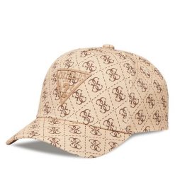 Czapka z daszkiem Guess. Brązowe czapki z daszkiem damskie Guess, z aplikacjami. Za 119.99 zł.