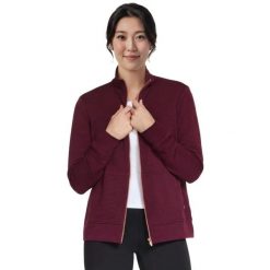 Bluza dresowa sportowa damska Go Walk Everywhere Full Zip Hoodless. Czerwone bluzy bez kaptura damskie Skechers, l, bez wzorów, z dresówki, bez ramiączek, bez kaptura. Za 249.99 zł.
