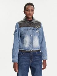 Desigual Kurtka jeansowa Contrast Mickey 25WWED16 Niebieski Regular Fit. Niebieskie kurtki damskie Desigual, xl, bez wzorów, z bawełny, bez kaptura. Za 509.99 zł.