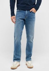 Męskie Spodnie jeansowe Mustang Style Oregon Slim K Denim Blue 1017431 5000 582. Niebieskie spodnie materiałowe męskie Mustang, bez wzorów, z denimu. Za 219.99 zł.