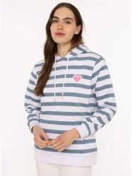 Zwillingsherz Bluza w kolorze niebiesko-białym rozmiar: L/XL. Białe bluzy z kapturem damskie Zwillingsherz, l. Za 210.81 zł.