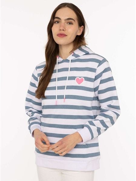 Zwillingsherz Bluza w kolorze niebiesko-białym rozmiar: L/XL. Białe bluzy z kapturem damskie Zwillingsherz, l. Za 210.81 zł.