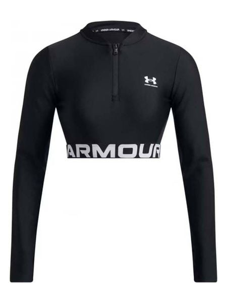 Under Armour Koszulka sportowa "HeatGear" w kolorze czarnym rozmiar: S. Czarne bluzki sportowe damskie Under Armour, s, z materiału, bez kołnierzyka, bez ramiączek. Za 109.00 zł.