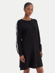 Liu Jo Sport Sukienka dzianinowa TF5288 MS63L Czarny Regular Fit. Czarne sukienki damskie Liu Jo Sport, l, bez wzorów, z dzianiny, sportowe, bez kołnierzyka, bez ramiączek, sportowe. Za 769.99 zł.