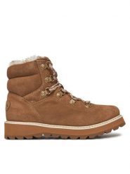 Roxy Trzewiki ARJB700758 Brązowy. Brązowe botki damskie Roxy, ze skóry, bez obcasa, na płaskiej podeszwie, bez zapięcia. Za 339.99 zł.