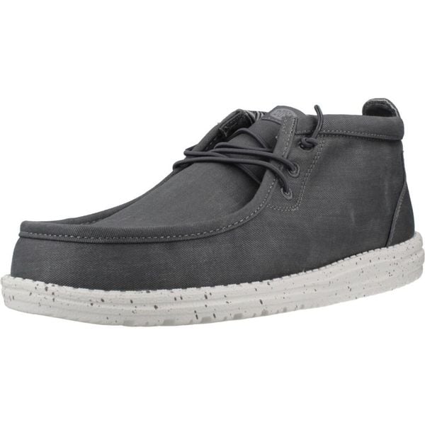 Buty HEY DUDE WALLY MID CANVAS Szary. Szare buty trekkingowe męskie Hey dude, z tkaniny, bez zapięcia, trekkingowe. Za 263.99 zł.