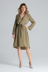 Szlafrokowa Zielona Sukienka z Podpinanym Rękawem. Zielone sukienki damskie Figl, l, bez wzorów, z elastanu, bez kołnierzyka, bez ramiączek, mini. Za 269.00 zł.