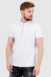 ARMANI EXCHANGE Biała męska koszulka polo na suwak. Białe koszulki polo męskie Armani Exchange, l, bez wzorów, z bawełny, bez ramiączek. W wyprzedaży za 240.99 zł.