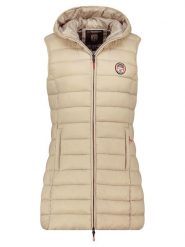 Geographical Norway Kamizelka pikowana "Vatikabadge" w kolorze beżowym rozmiar: L. Brązowe kamizelki damskie Geographical Norway, l. Za 149.45 zł.