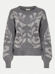 JDY Sweter Helga 15335460 Szary Regular Fit. Szare swetry klasyczne damskie JDY, s, z syntetyku, bez kołnierzyka. Za 59.99 zł.