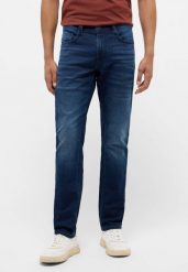 Męskie Spodnie Jeansowe Mustang Style Oregon Slim K Denim Blue 1015872 5000 983. Niebieskie spodnie materiałowe męskie Mustang, bez wzorów, z denimu. Za 219.99 zł.