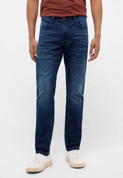 Męskie Spodnie Jeansowe Mustang Style Oregon Slim K Denim Blue 1015872 5000 983. Niebieskie spodnie materiałowe męskie Mustang, bez wzorów, z denimu. Za 219.99 zł.
