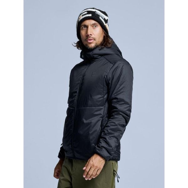 Kurtka puchowa - warstwa pośrednia do jazdy na nartach - męska - freeride - czar. Czarne kurtki męskie POEDERBAAS, na zimę, m, bez wzorów, z materiału, sportowe, bez kaptura. Za 611.72 zł.