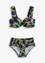 Bikini balkonetka (2 części). Niebieskie bikini damskie bonprix, bez wzorów. Za 147.99 zł.