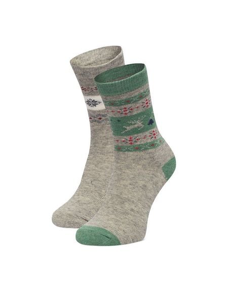 GINO ROSSI Skarpety długie CEO_BR_GR_004_W_AW25 (2 PACK) Szary. Szare skarpetki damskie Gino Rossi, bez wzorów, z poliesteru. Za 29.99 zł.