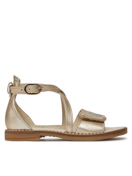 Calvin Klein Jeans Sandały V1A2-80950-0220 Złoty. Żółte sandały dziewczęce Calvin Klein Jeans, z jeansu, bez zapięcia. Za 259.99 zł.