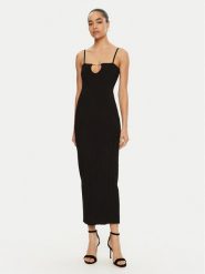 JACQUEMUS Sukienka dzianinowa 24E241KN449 Czarny Regular Fit. Czarne sukienki damskie JACQUEMUS, bez wzorów, z dzianiny, bez kołnierzyka, bez ramiączek. Za 2,399.00 zł.
