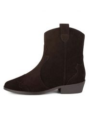 Loft37 Skórzane kowbojki w kolorze brązowym rozmiar: 36. Brązowe botki damskie loft37, bez obcasa, bez zapięcia. Za 587.99 zł.