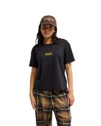 Koszulka z krótkim rękawem dla Kobiety STANDARD Czarny. Czarne t-shirty damskie Quiksilver, l, bez wzorów, z bawełny, bez kołnierzyka. Za 119.99 zł.