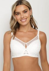 Jasnobeżowy Biustonosz Full Cup z Efektem Push-Up w Geometryczny Wzór Boriri. Brązowe biustonosze Born2be, bez wzorów. Za 34.99 zł.