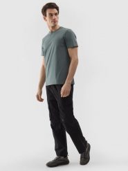 4F Spodnie casual cargo 4Way Stretch męskie - czarne M. Czarne spodnie materiałowe męskie 4f, bez wzorów, z materiału, casualowe. W wyprzedaży za 99.99 zł.