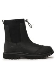 Calvin Klein Jeans Botki Chunky Combat Chelsea Boot Rub YW0YW01065 Czarny. Czarne botki damskie Calvin Klein Jeans, z jeansu, bez obcasa, na płaskiej podeszwie, bez zapięcia. Za 679.99 zł.