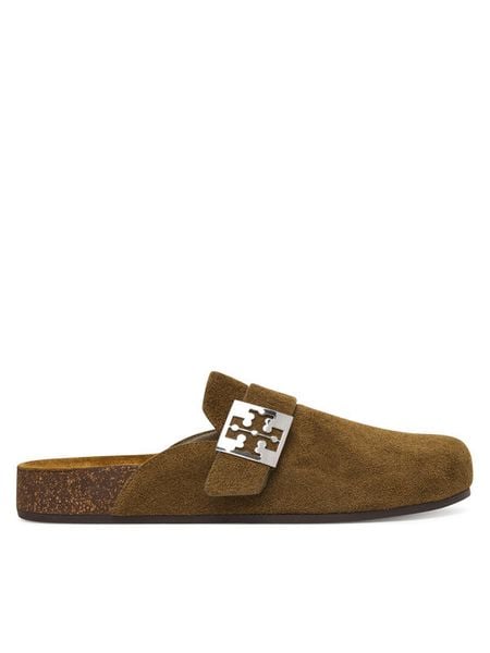 Tory Burch Klapki Mellow Mule 175424 Zielony. Zielone klapki damskie Tory Burch, bez wzorów, ze skóry, bez obcasa. Za 1,459.00 zł.