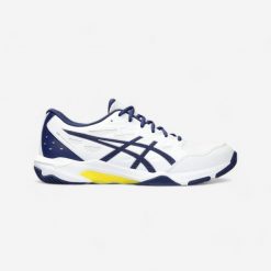 Second Life - Buty do badmintona i innych sportów halowych... - Stan Doskonały. Buty sportowe na co dzień męskie Asics, z materiału, bez zapięcia, na fitness i siłownię. Za 152.99 zł.
