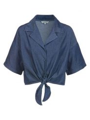 Herrlicher Bluzka "Elonie" w kolorze granatowym rozmiar: XL. Niebieskie bluzki damskie Herrlicher, xl, bez wzorów, z bawełny, bez kołnierzyka, bez ramiączek. Za 153.71 zł.