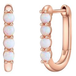 Glanzstücke München Srebrne kolczyki kreole srebro wysokiej próby Opal (synt.) różowe złoto Kolczyki koła 1 ct Damski. Czerwone kolczyki damskie Glanzstücke München, z opalem, pozłacane. Za 209.99 zł.