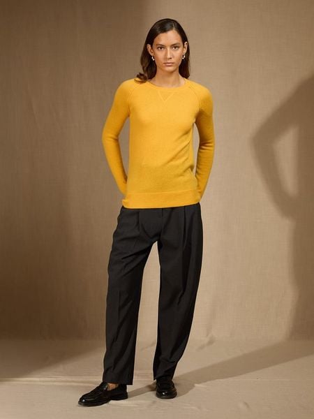 Perfect Cashmere Kaszmirowy sweter "Wilma" w kolorze żółtym rozmiar: M. Żółte swetry klasyczne damskie Perfect Cashmere, m, z kaszmiru, bez kołnierzyka. Za 253.54 zł.