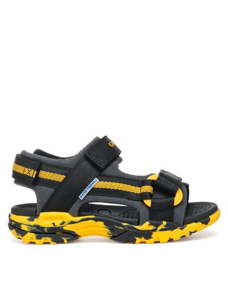 Geox Sandały Jr Borealis J450RE 1411 C0054 M Czarny. Czarne sandały chłopięce Geox, z materiału, bez zapięcia. Za 139.99 zł.