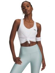 Under Armour Top sportowy "Tech Mesh Racer" w kolorze białym rozmiar: M. Białe topy damskie Under Armour, m, bez wzorów, z materiału, bez kołnierzyka. Za 79.99 zł.